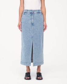 Another Tomorrow Denim Pencil Skirt in Light Blue Wash – Denim Women's Skirt