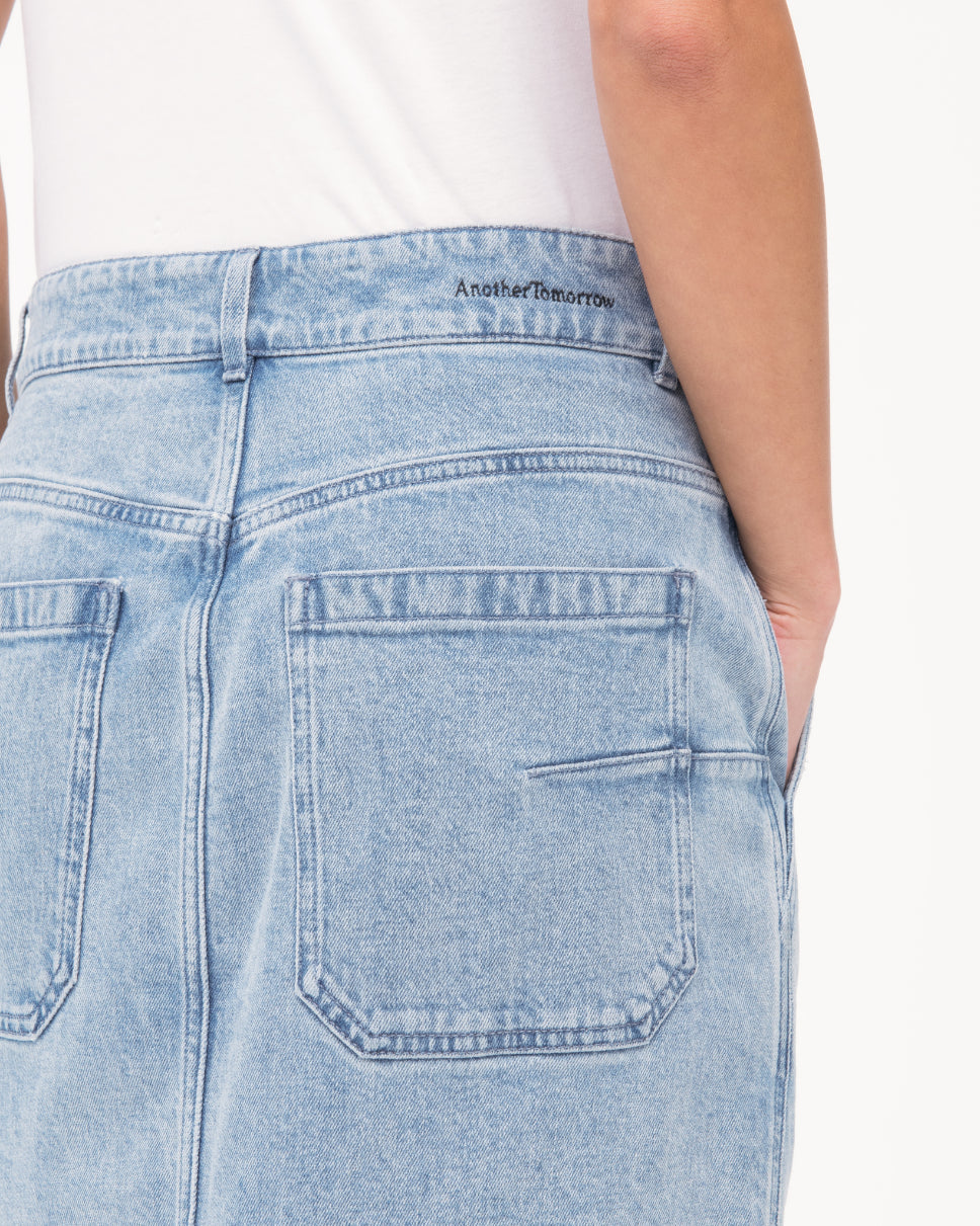 Another Tomorrow Denim Pencil Skirt in Light Blue Wash – Denim Women's Skirt