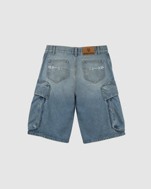 Mens | Denim Cargo Shorts | Light Blue