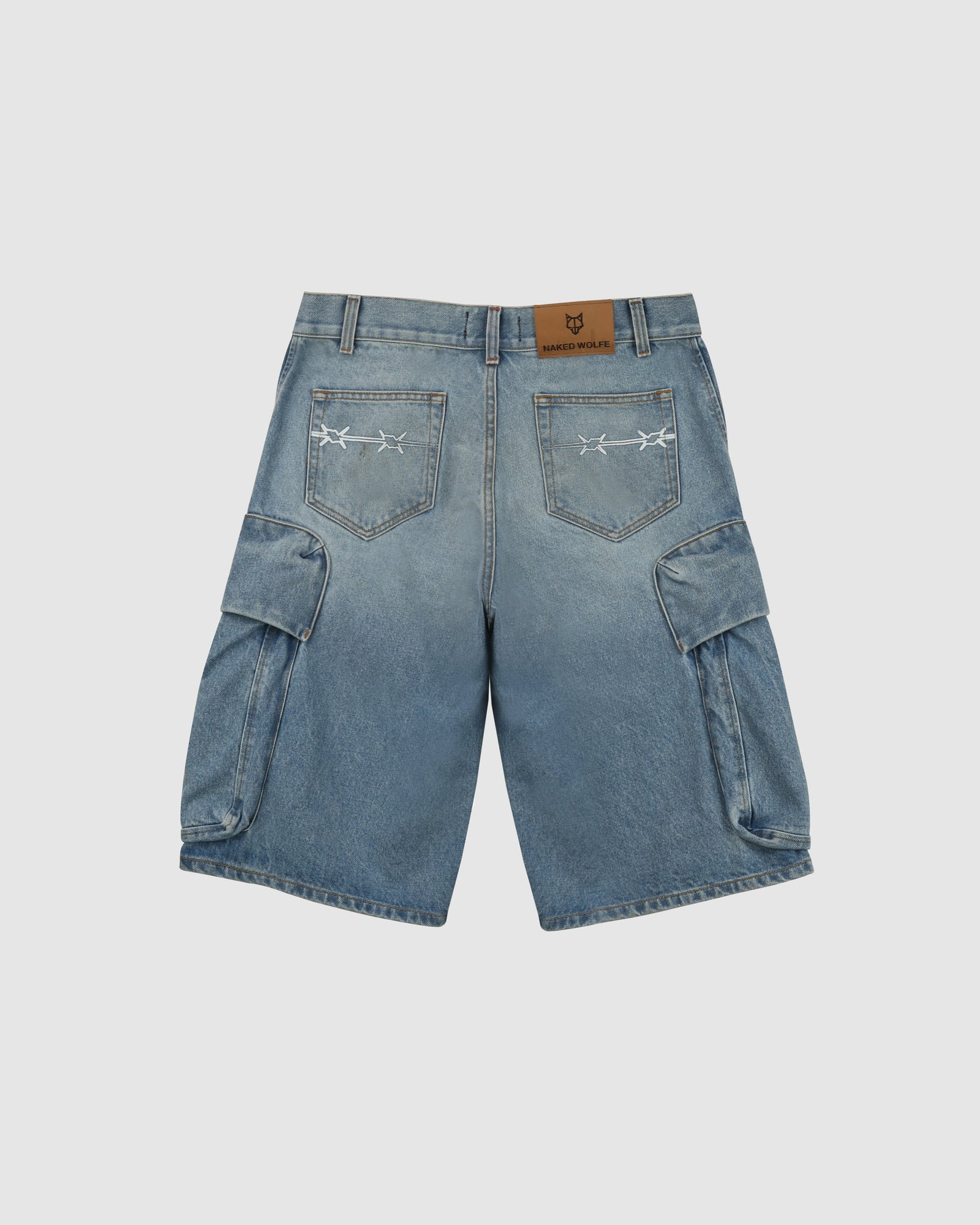 Mens | Denim Cargo Shorts | Light Blue