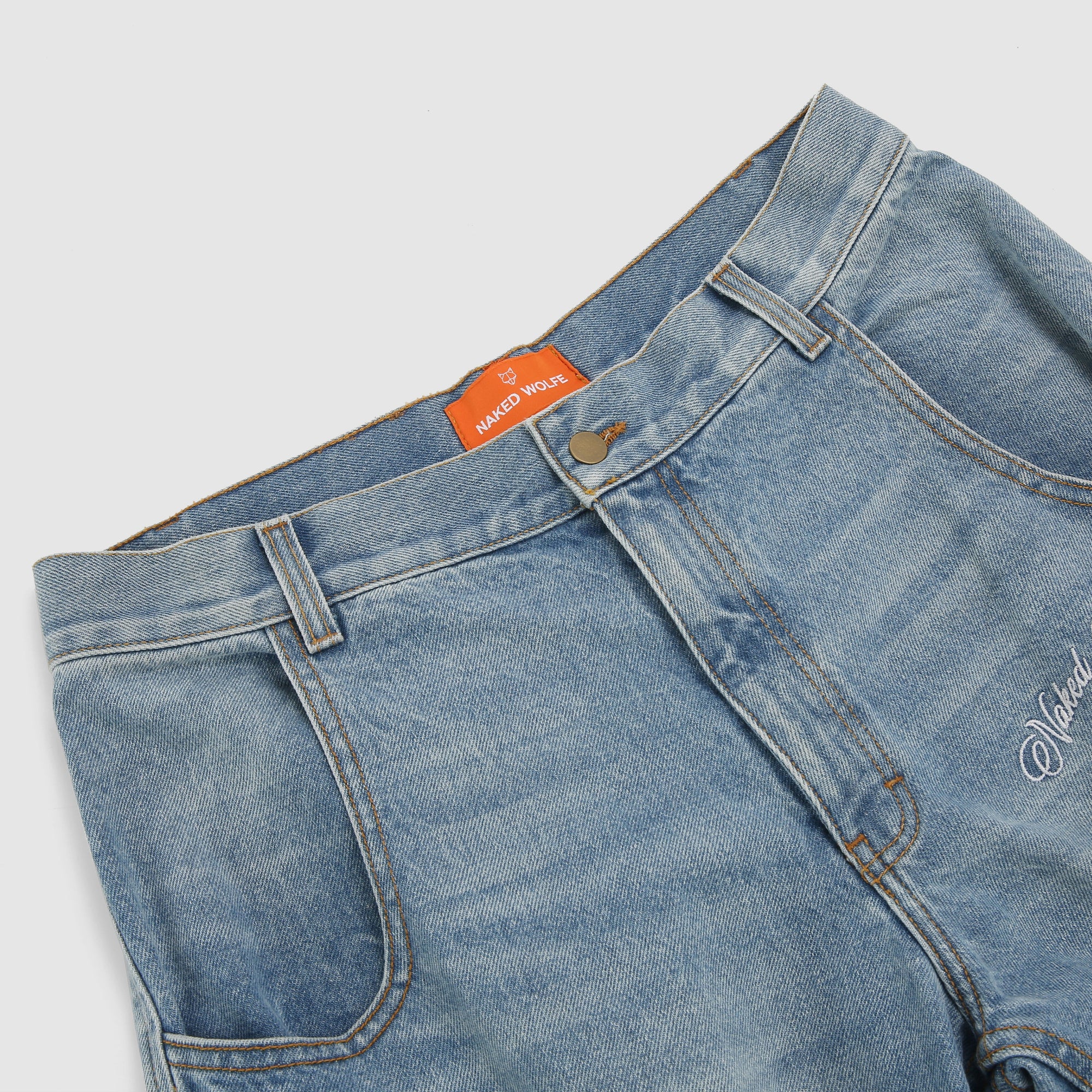 Mens | Denim Cargo Shorts | Light Blue