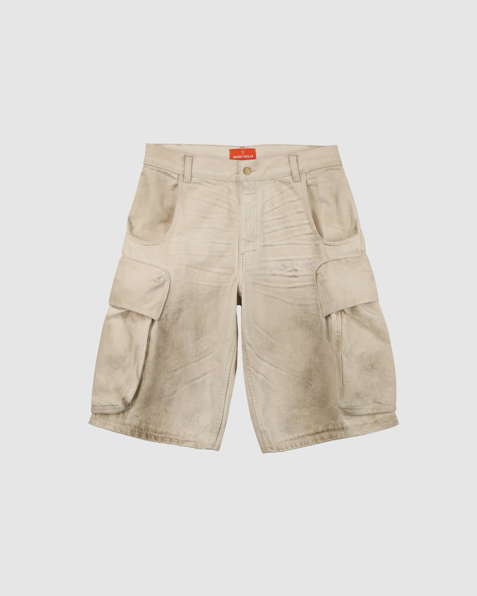 Mens | Denim Cargo Shorts | Vintage Natural
