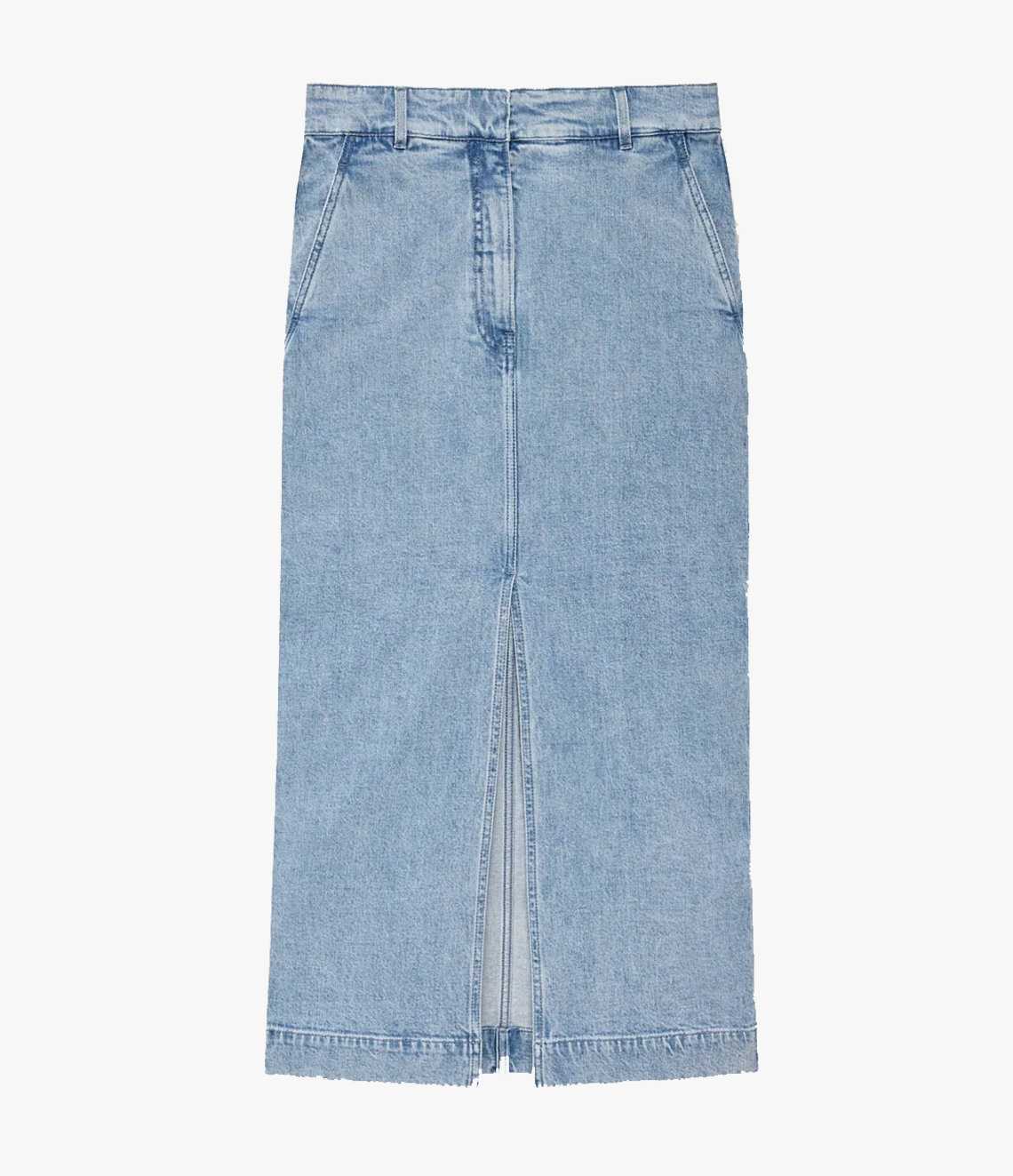 Another Tomorrow Denim Pencil Skirt in Light Blue Wash – Denim Women's Skirt