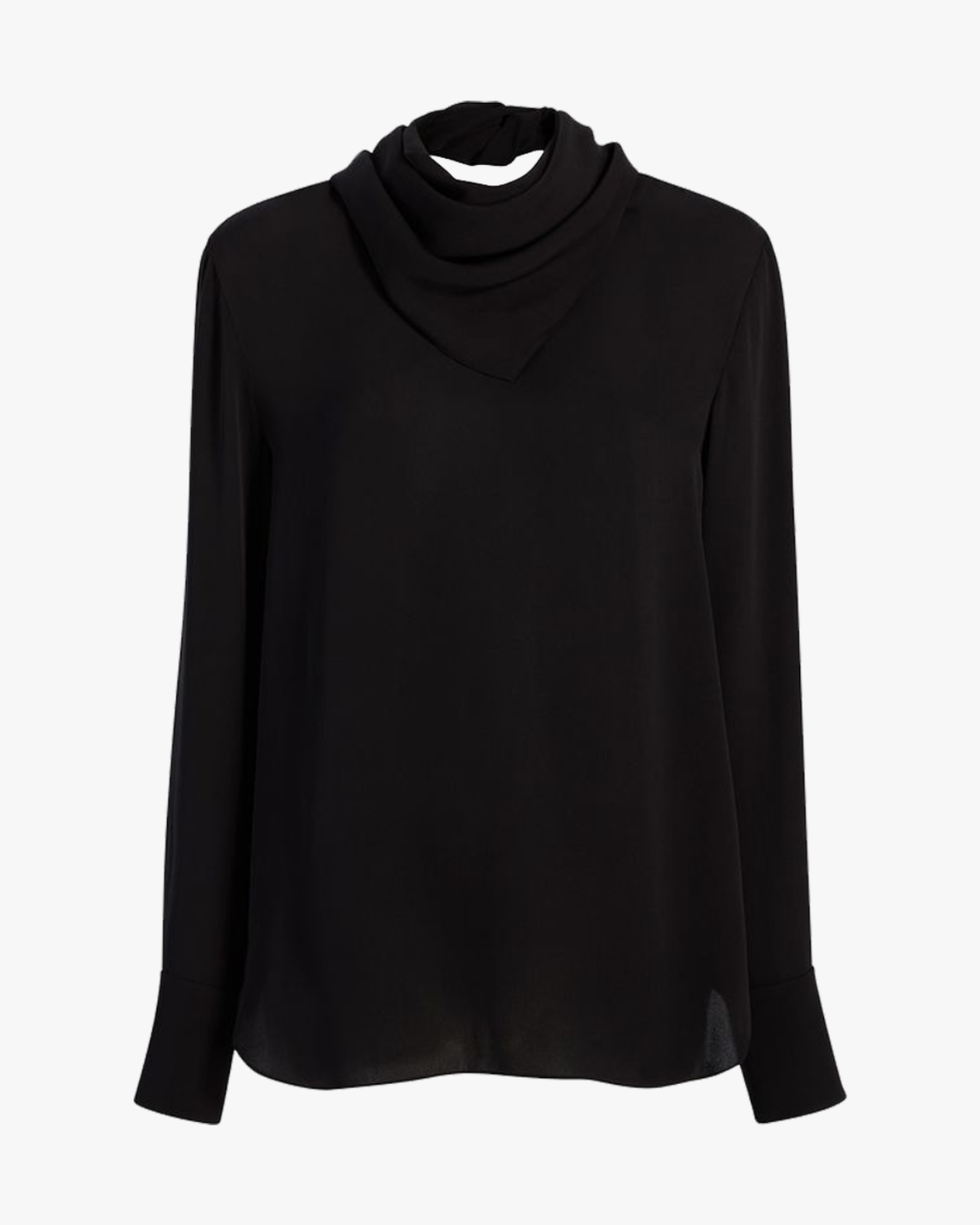 Another Tomorrow Silk Detachable Bandana Blouse in Black – Silk Women's Top