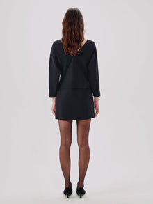Another Tomorrow Dolman Sleeve Mini Dress in Black – Wool Women's Dress