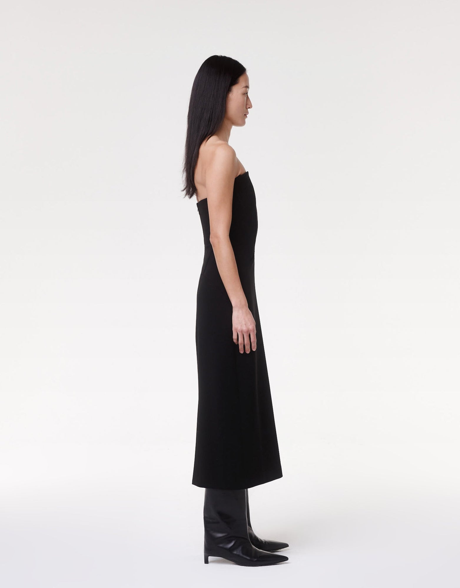 Another Tomorrow Doppio Structured Dress in Black – Wool Women's Dress