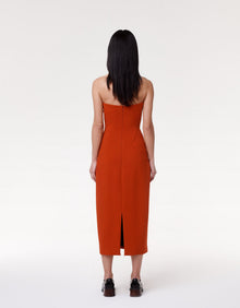 Another Tomorrow Doppio Structured Dress in Sedona Red – Wool Women's Dress
