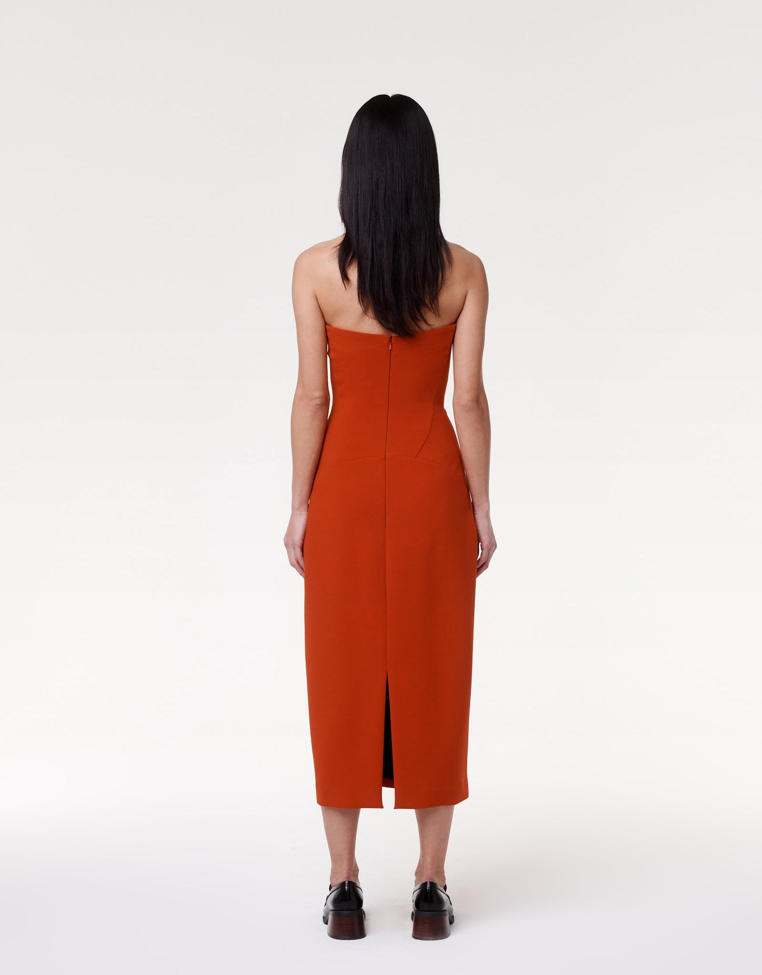 Another Tomorrow Doppio Structured Dress in Sedona Red – Wool Women's Dress