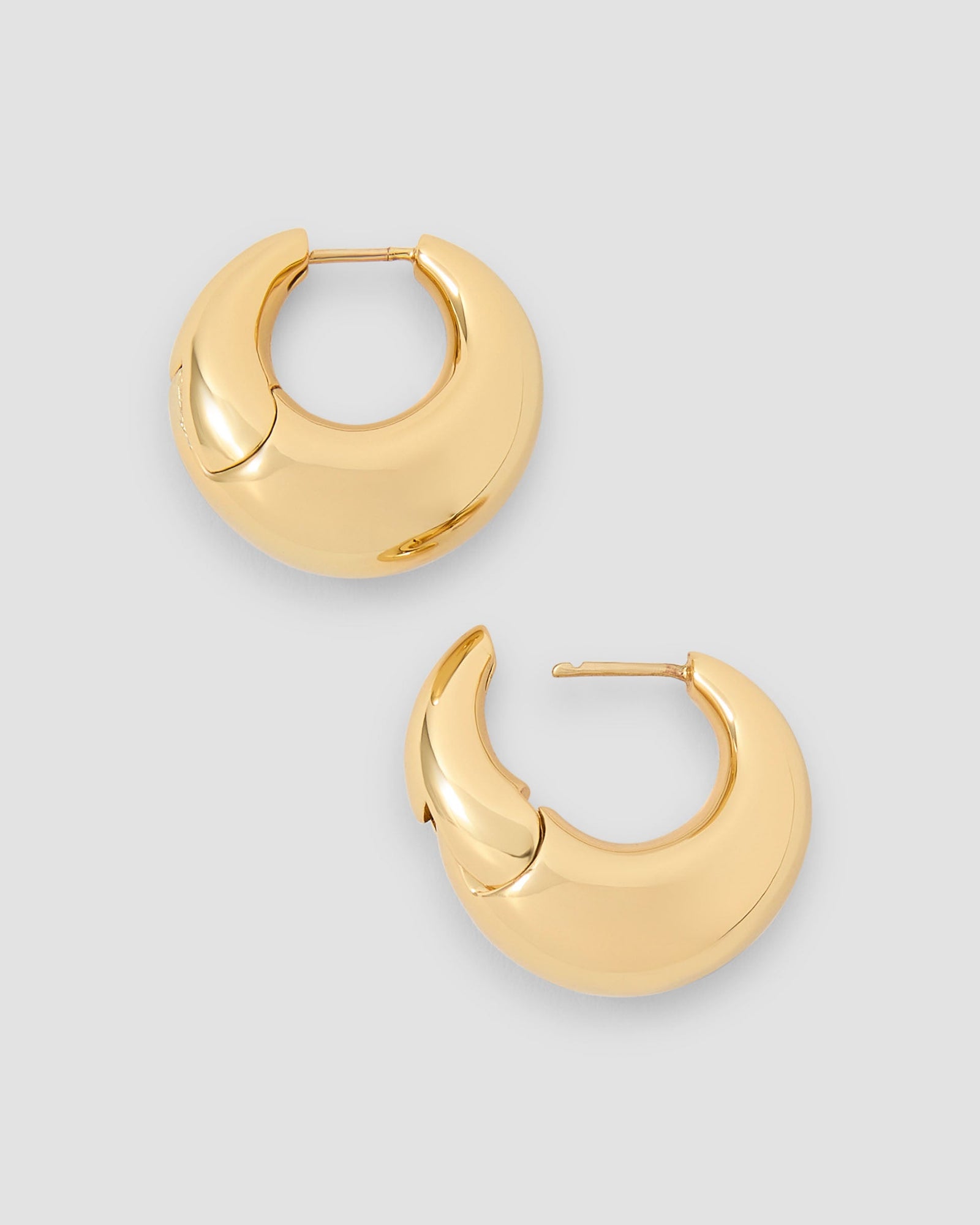 Dylan Micro Huggies earring - styled on model | gold huggie earrings