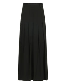 Daana Wool Pleated Maxi Skirt | Black