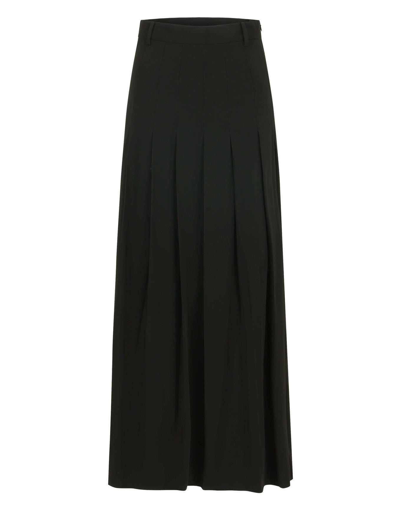Daana Wool Pleated Maxi Skirt | Black