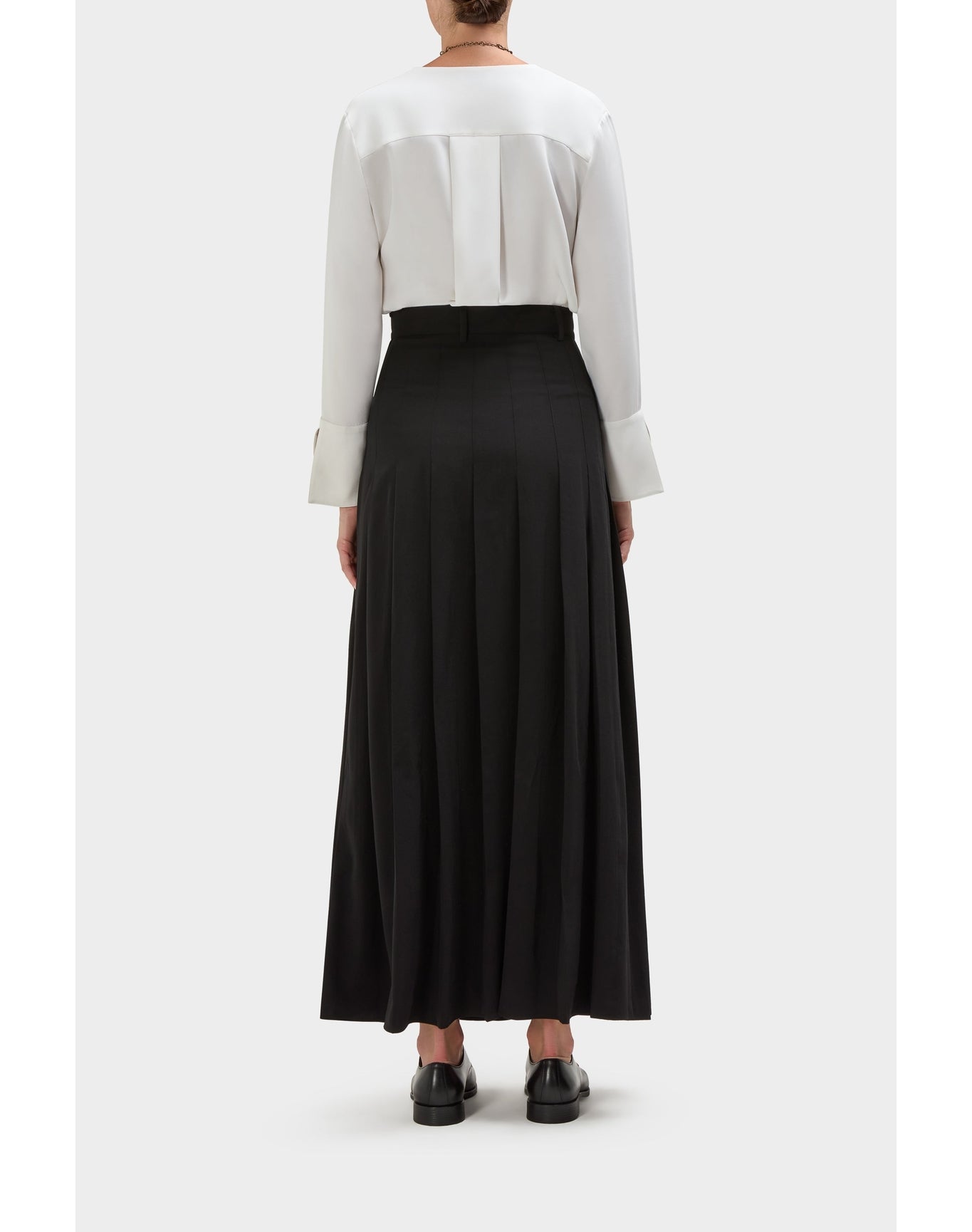 Daana Wool Pleated Maxi Skirt | Black