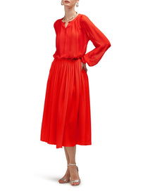 Dalia Silk Skirt | Goji Berry
