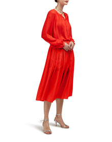 Dalia Silk Skirt | Goji Berry