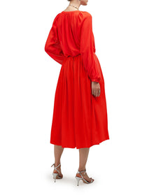 Dalia Silk Skirt | Goji Berry