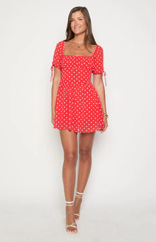 Danyal Mini Dress | Red Polka Dot