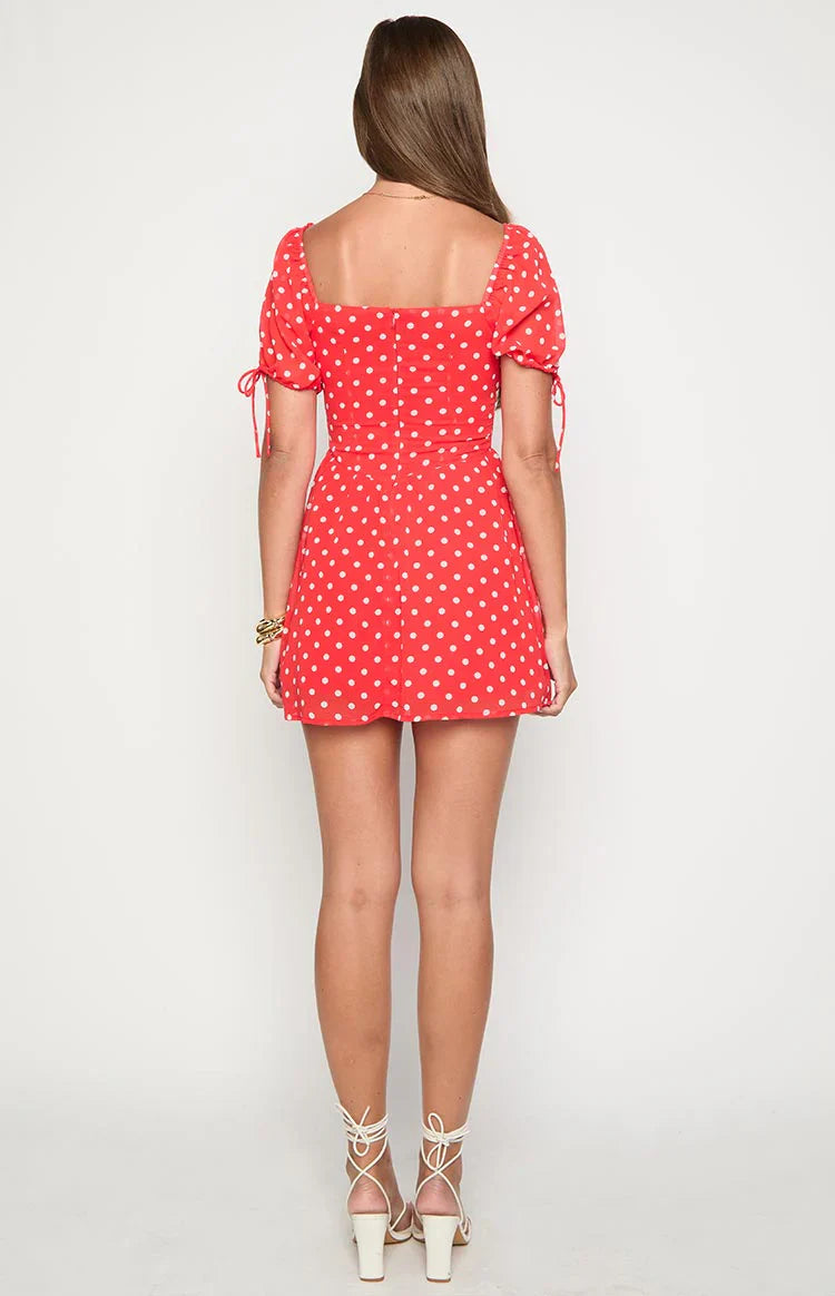Danyal Mini Dress | Red Polka Dot