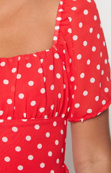 Danyal Mini Dress | Red Polka Dot