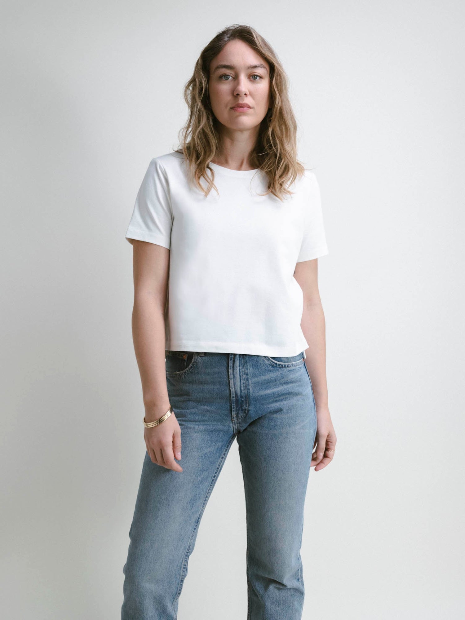 Lively Shoulder Tee | White