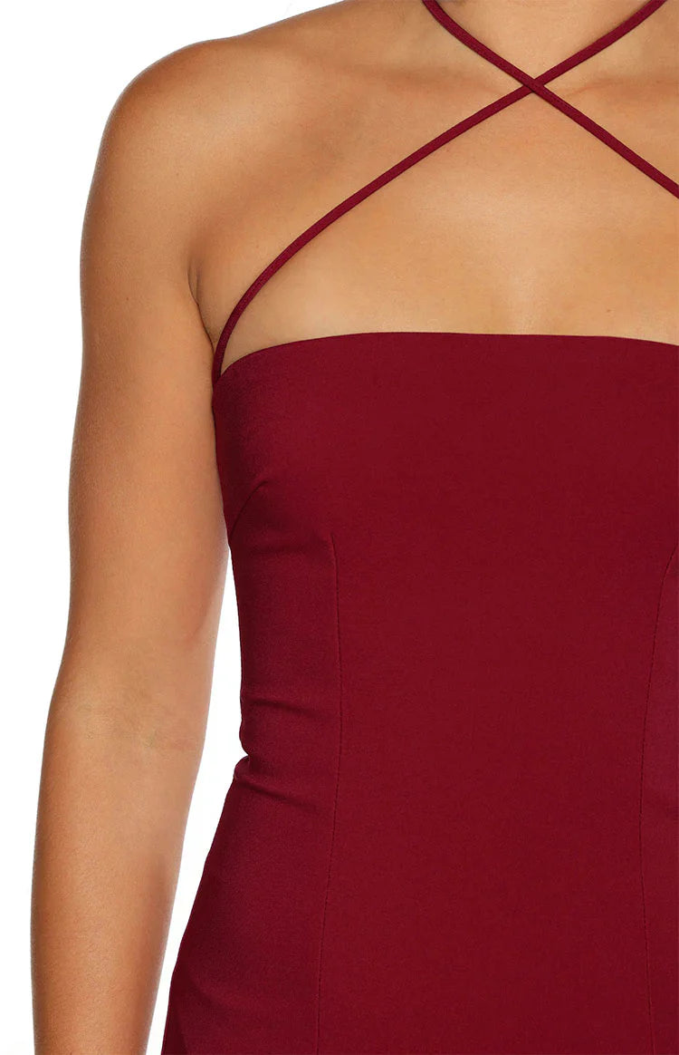 Del Mar Crepe Formal Maxi Dress | Burgundy