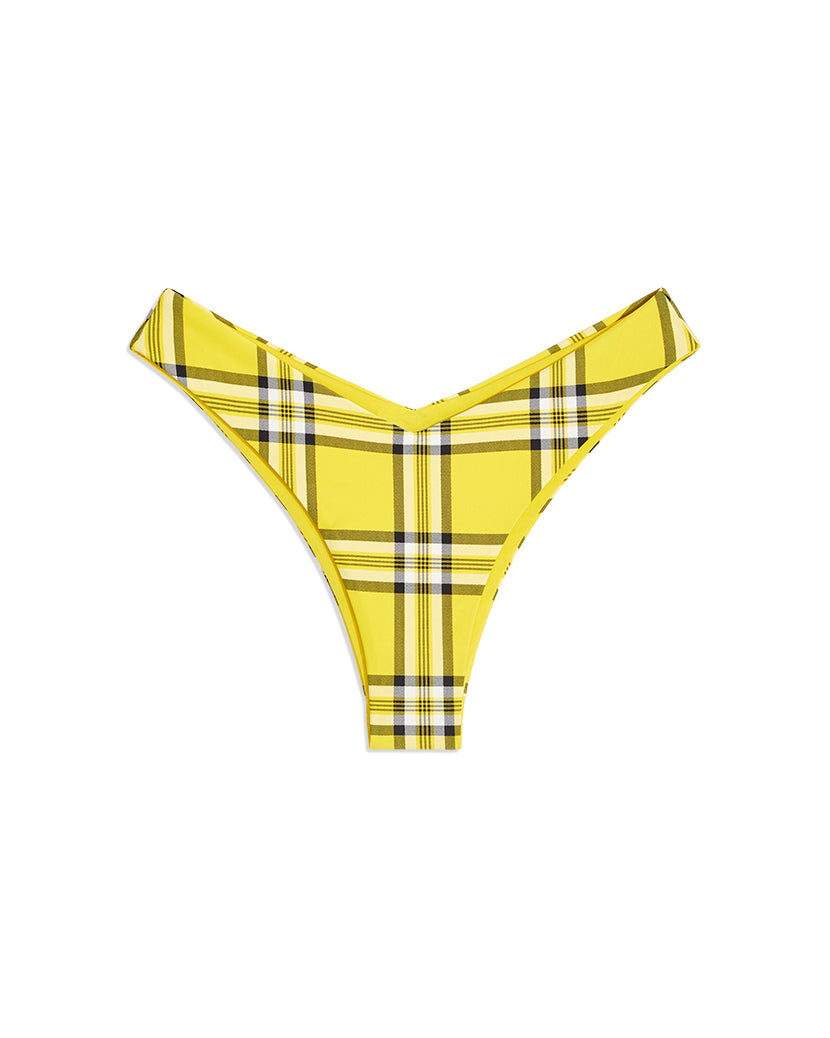 Delilah 90's Plaid Bikini Bottom | Vibrant Yellow