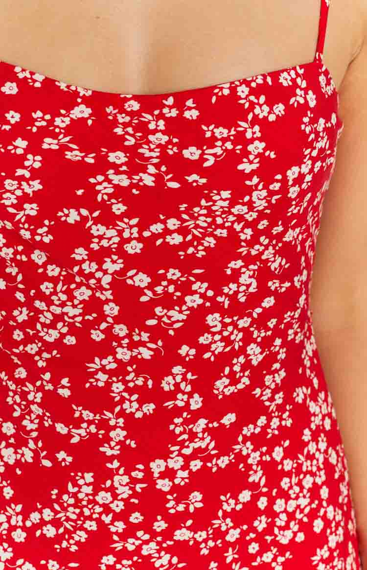 Delphine Floral Midi Dress | Red