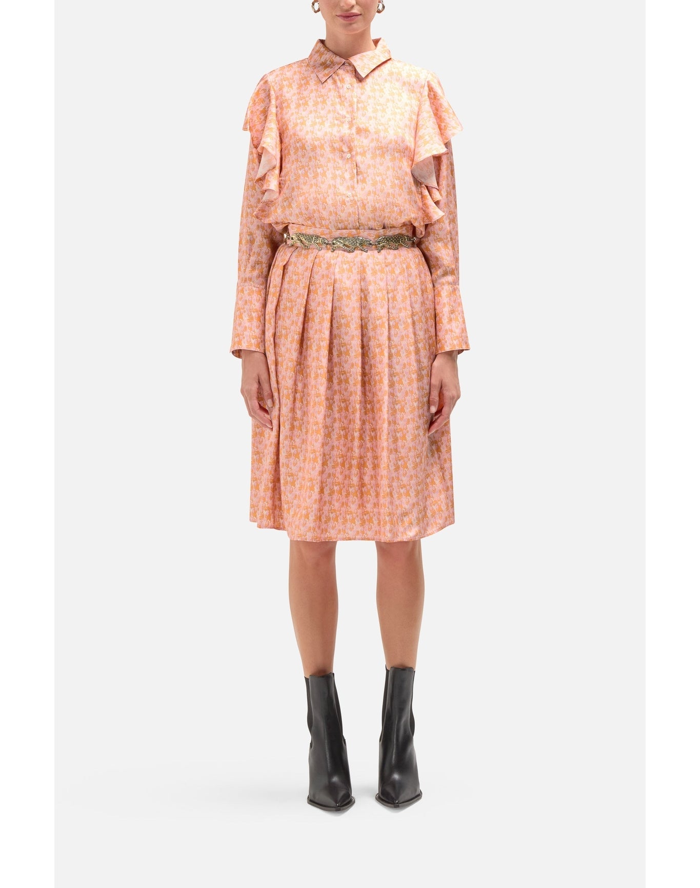 Dixie Silk Pleated Skirt | Mini Leopard