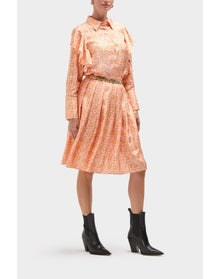 Dixie Silk Pleated Skirt | Mini Leopard