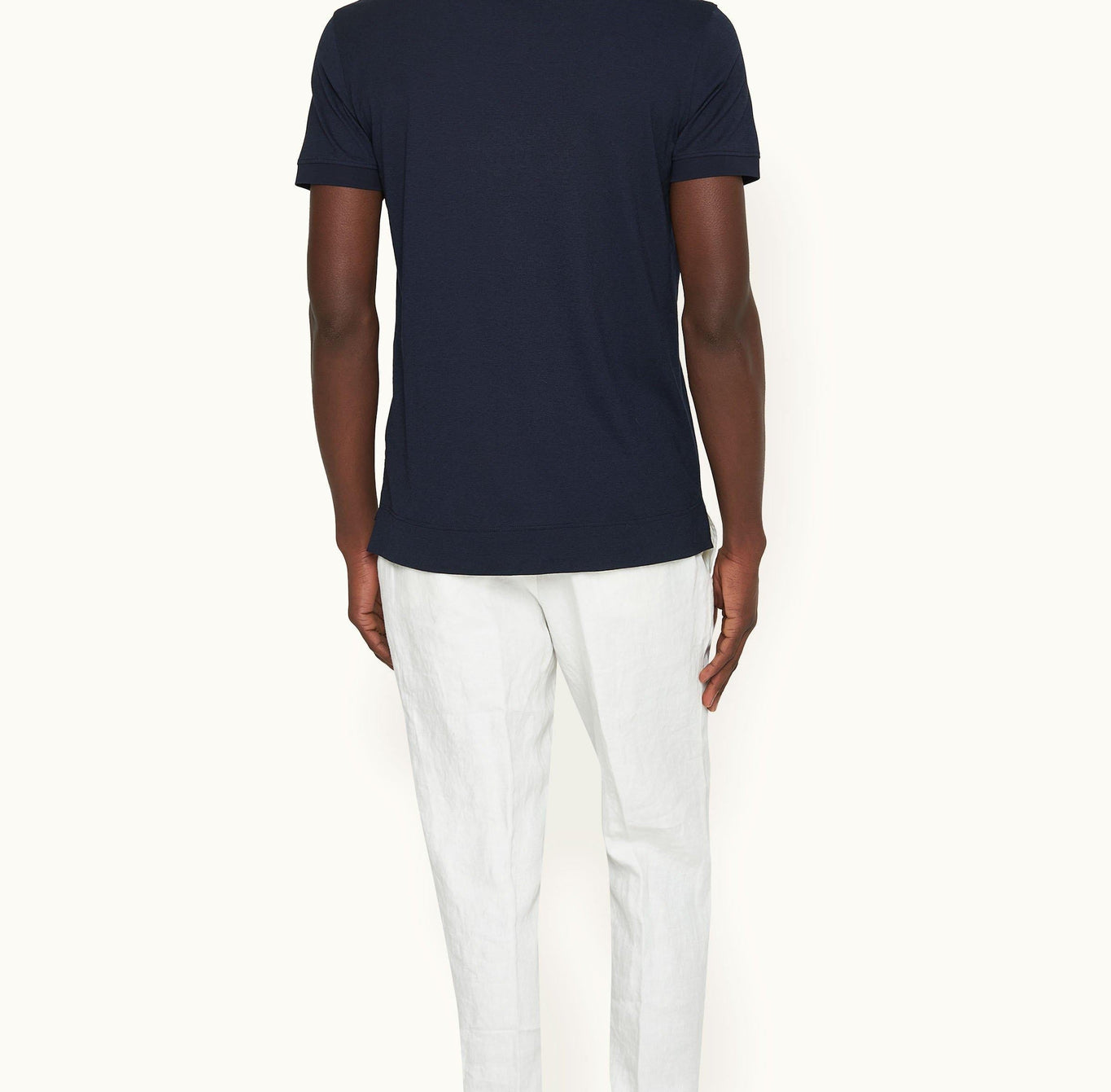 Dominic Stripe Classic Fit Border Stripe Polo Shirt | Night Iris