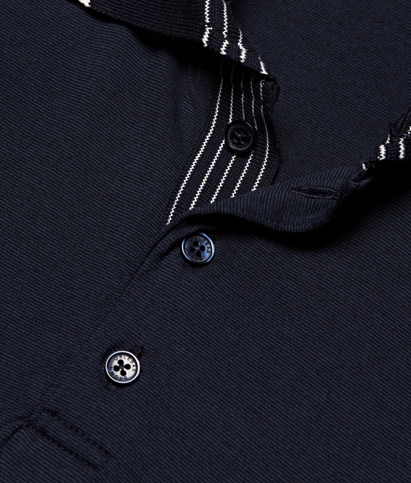 Dominic Tipping Collar Knit Polo Shirt | Night Iris