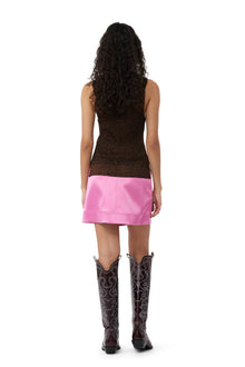 Double Satin Mini Skirt | Wild Orchid