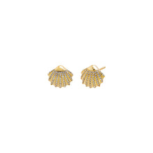 Gold Pav√© Seashell Stud Earring - Adina's Jewels
