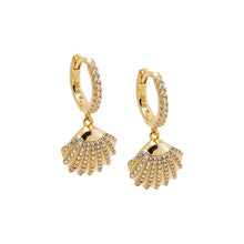 Gold Pav√© Seashell Huggie Earring - Adina's Jewels