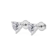 2.50 CT Heart Lab-Grown Diamond | Heart Stud Earrings | 14K White Gold | G Color | VS-SI Clarity