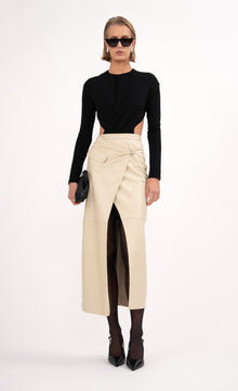 Celeste Leather Skirt | Crema