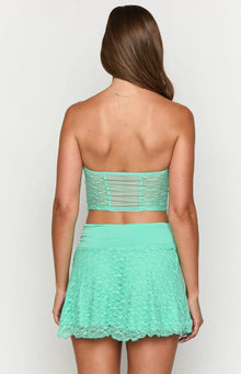 Stay Strapless Lace Corset Top | Teal