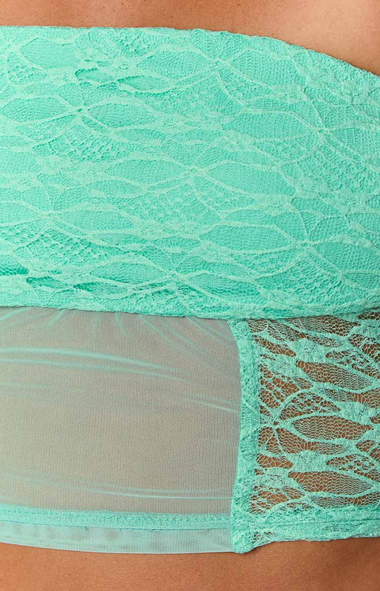 Stay Strapless Lace Corset Top | Teal