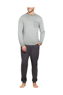 Mens | Malibu Collection Triblend Long Sleeve Pocket Tee | Mineral Olive Branch