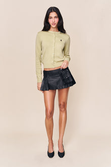 Womens | Onyx Leather Cargo Mini Skirt | Black