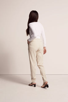 Another Tomorrow Single-Pleat Pant in Cream – Viscose Women's Trousers