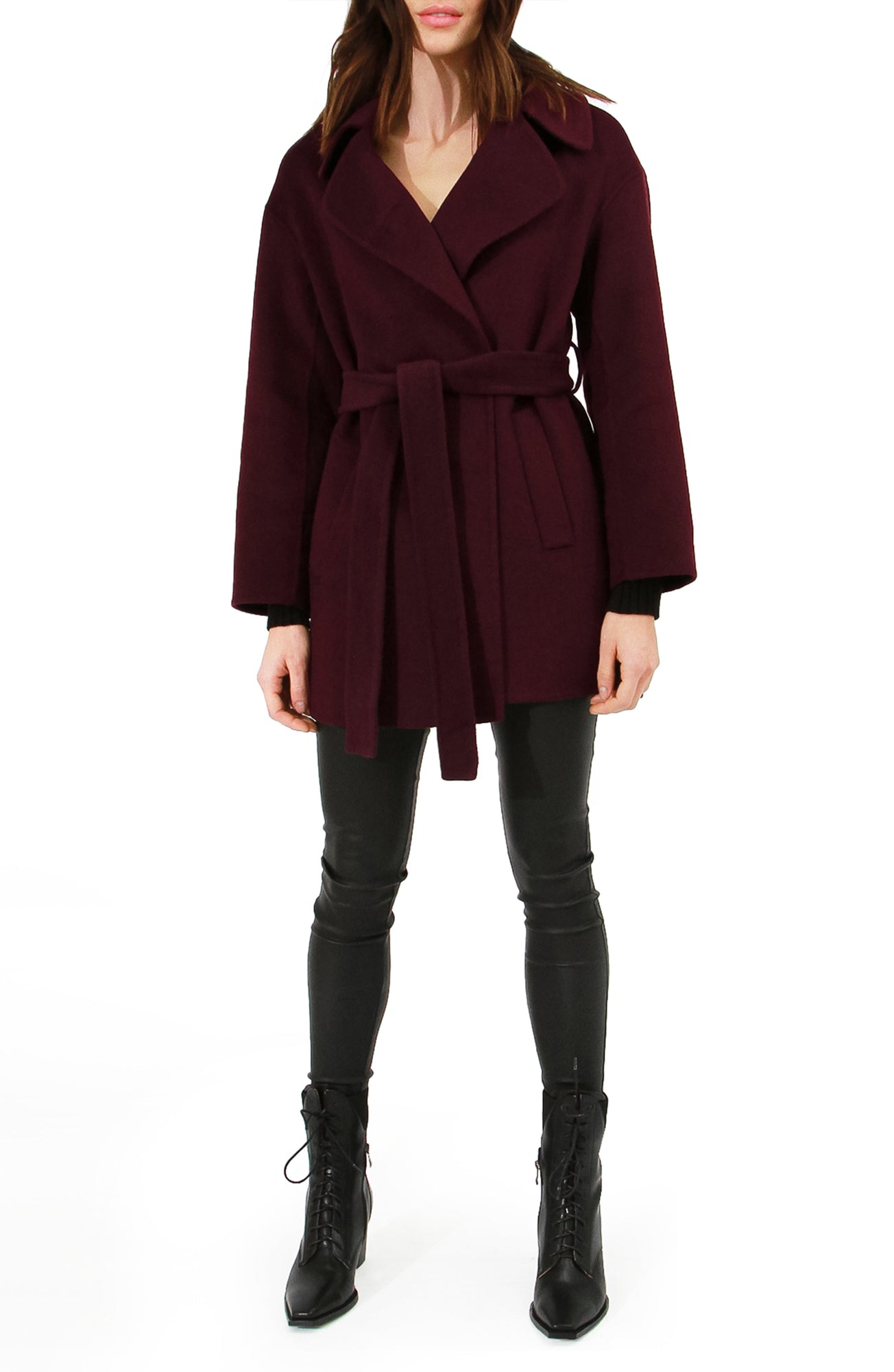 Eternal Flame Short Robe Coat | Women | Burgundy