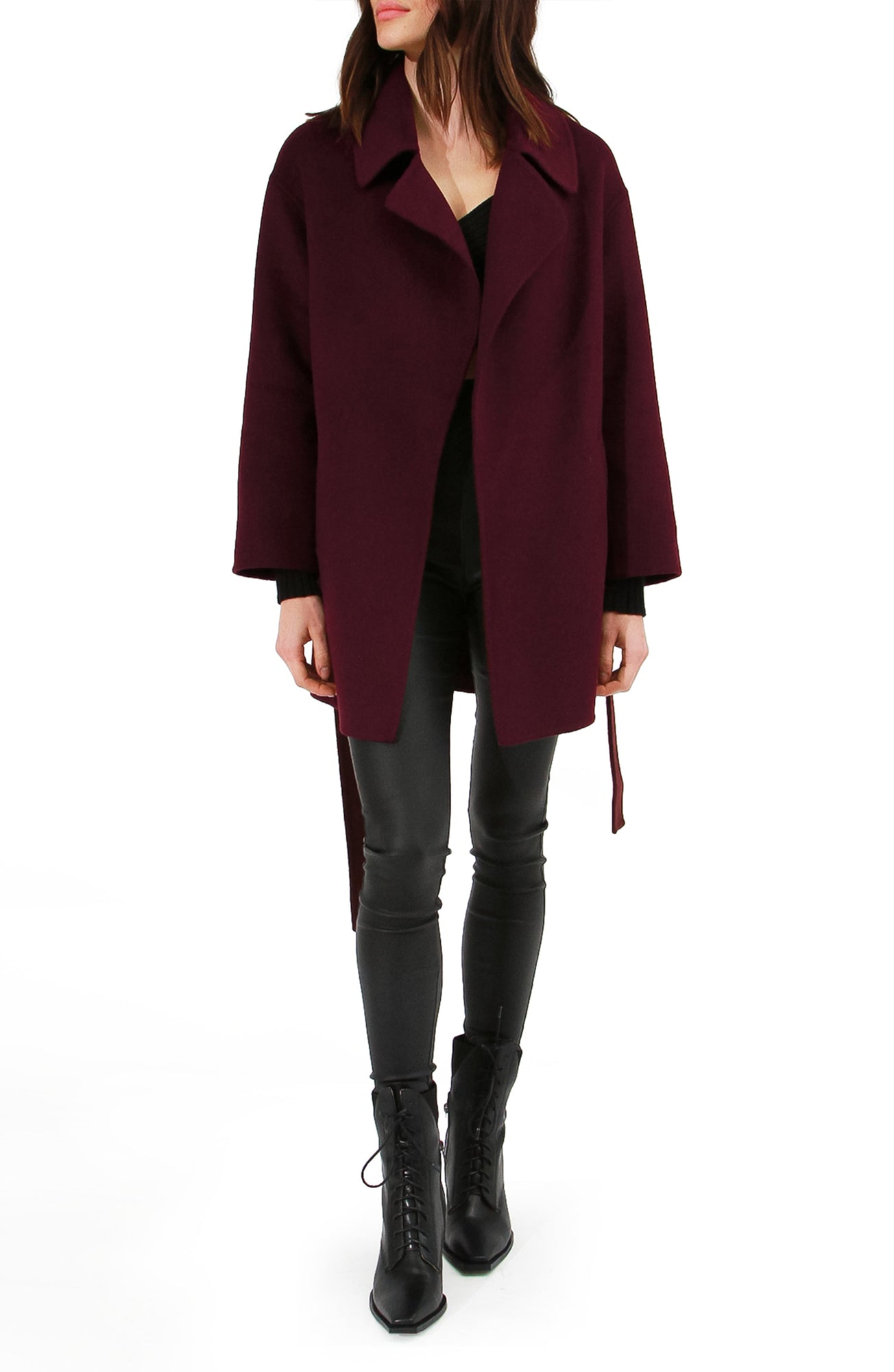 Eternal Flame Short Robe Coat | Women | Burgundy