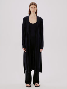 Another Tomorrow Elongated Robe in Black – Jersey Women's Top
