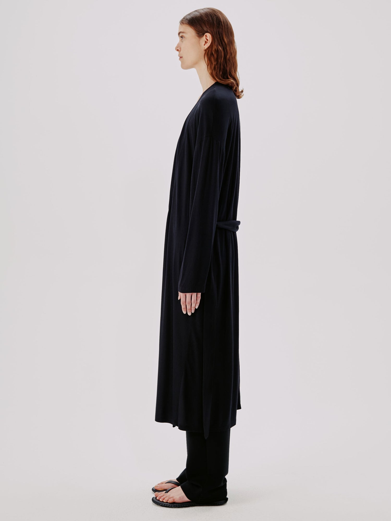Another Tomorrow Elongated Robe in Black – Jersey Women's Top
