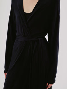 Another Tomorrow Elongated Robe in Black – Jersey Women's Top