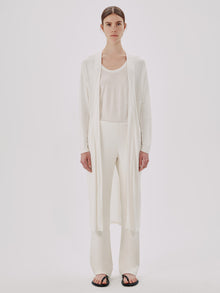 Another Tomorrow Elongated Robe in Vanilla – Jersey Women's Top