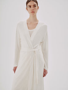 Another Tomorrow Elongated Robe in Vanilla – Jersey Women's Top