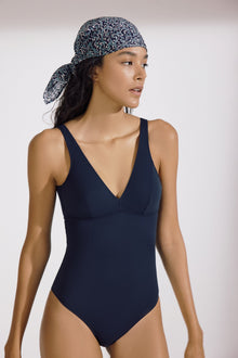 Mare Underwire Plunge One Piece Suit | Deep Blue