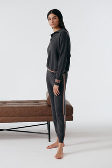 Cashmere Pants | Charcoal/Mauve