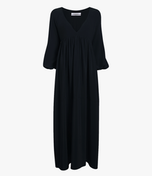 Another Tomorrow Empire Cocoon Dress in Black – Silk Women's Dress
